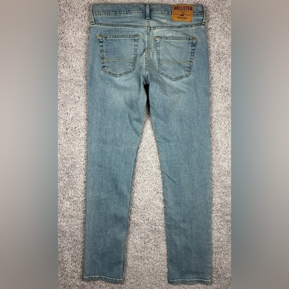 Hollister Jeans Mens 30 x 32 Skinny Light Wash Casual Basic Classic Denim Prep - Picture 4 of 4